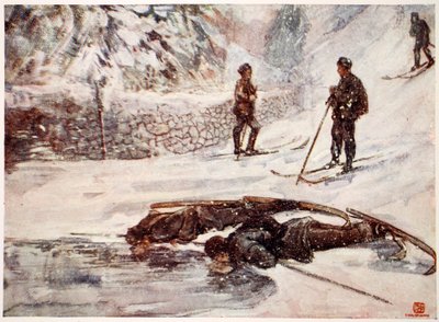 Esquiadores bebiendo vino de ganso, 1905 de Nico Jungman